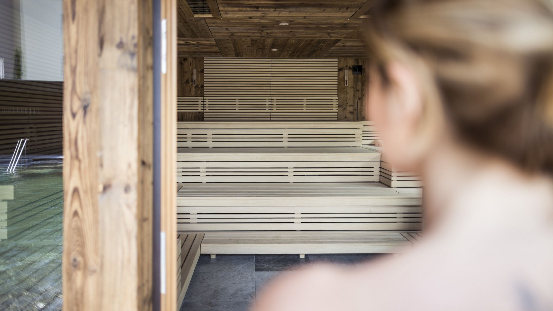 La sauna del nostro hotel benessere in Alto Adige