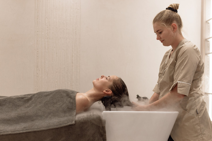 Head Spa at Hotel | Chalet Das Alpenschlössel – 5-Star Wellness Hotel near Merano, South Tyrol Head Spa at Hotel | Chalet Das Alpenschlössel – 5-Star Wellness Hotel near Merano, South Tyrol