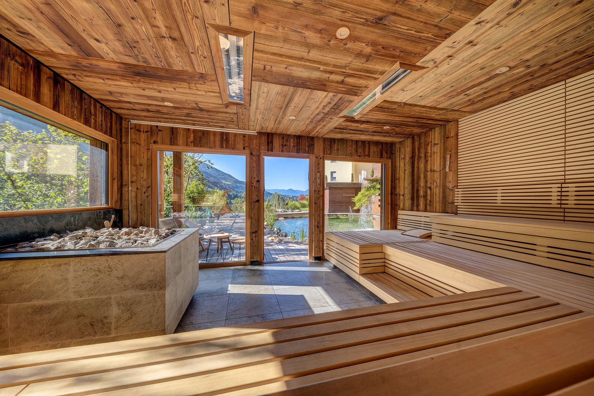 La sauna del nostro hotel benessere in Alto Adige