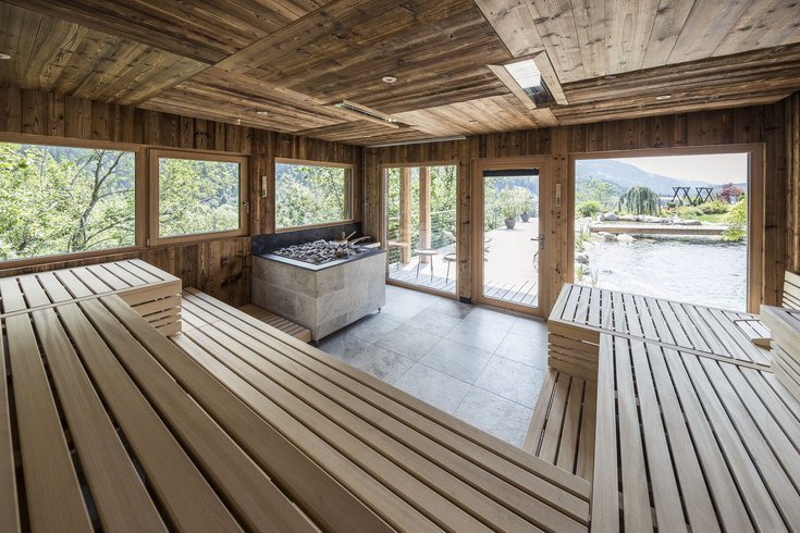 La sauna del nostro hotel benessere in Alto Adige
